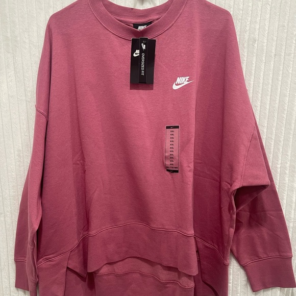 Nike Semi Cropped Crewneck Pink Size XXL Oversized NWT - Picture 1 of 5